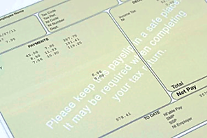 Payslip as background image for page context