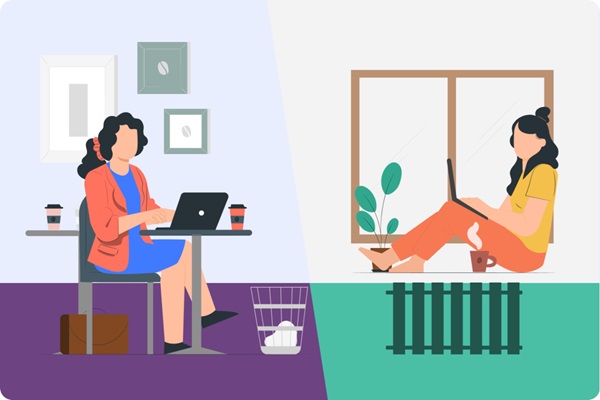 Hybrid working graphic